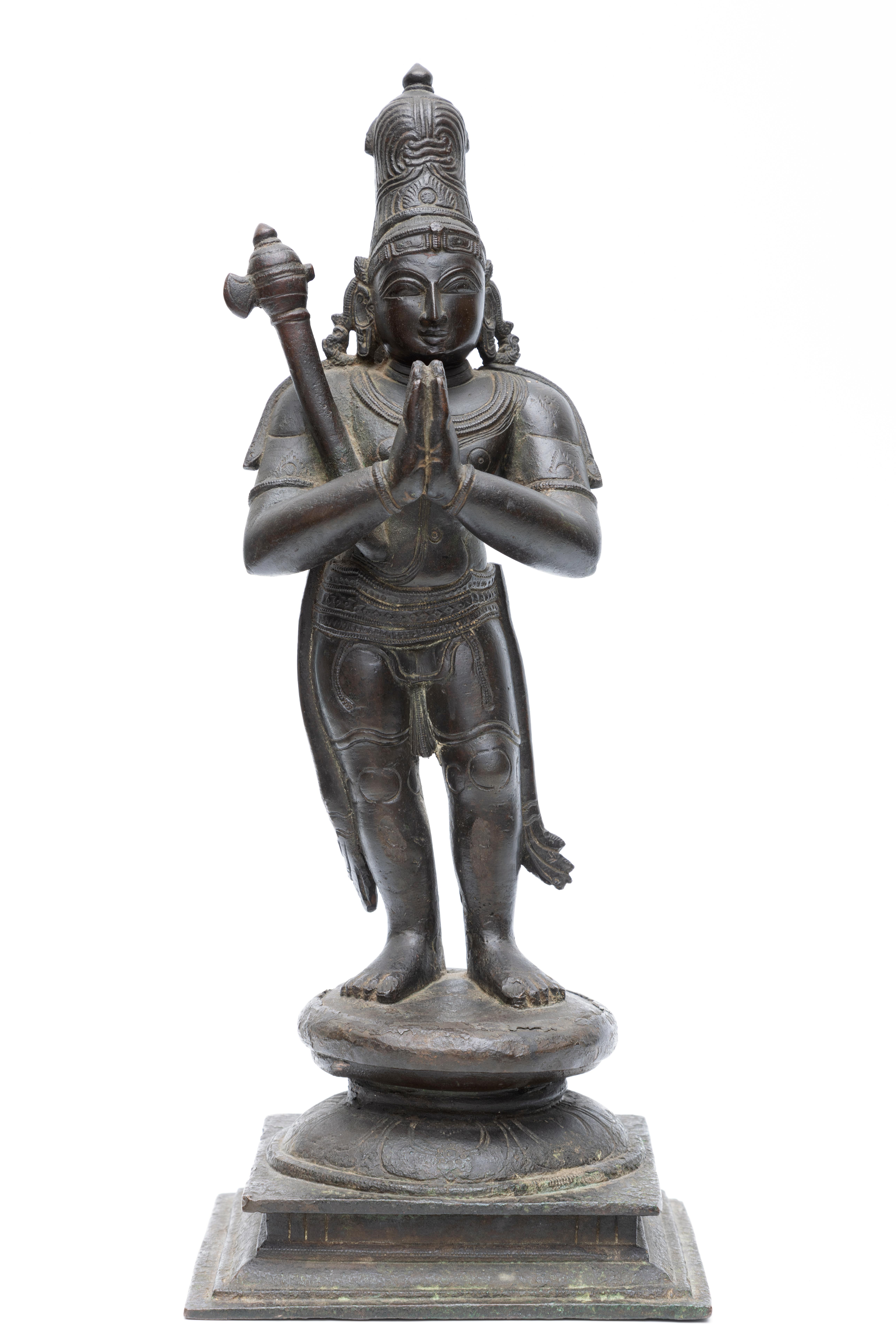 India, Tamil Nadu, a bronze standing Chandikeshvara, 18th century