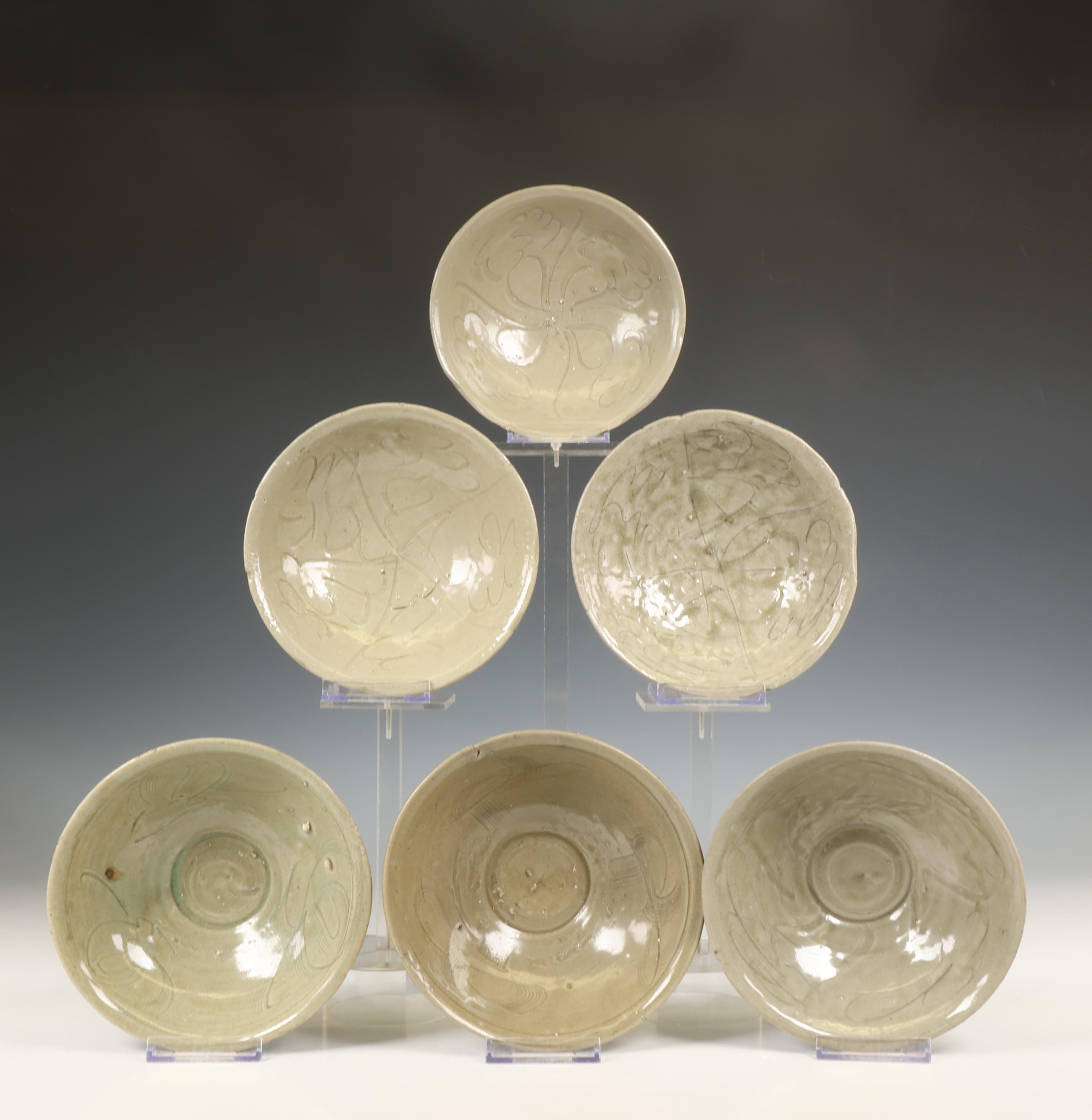 China, collection of eighteen celadon-glazed bowls, Northern Song dynasty, 10th-12th century, - Image 5 of 7