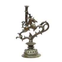 South India, Tamil Nadu, Nayak, a bronze candlestick, 17th-18th century,