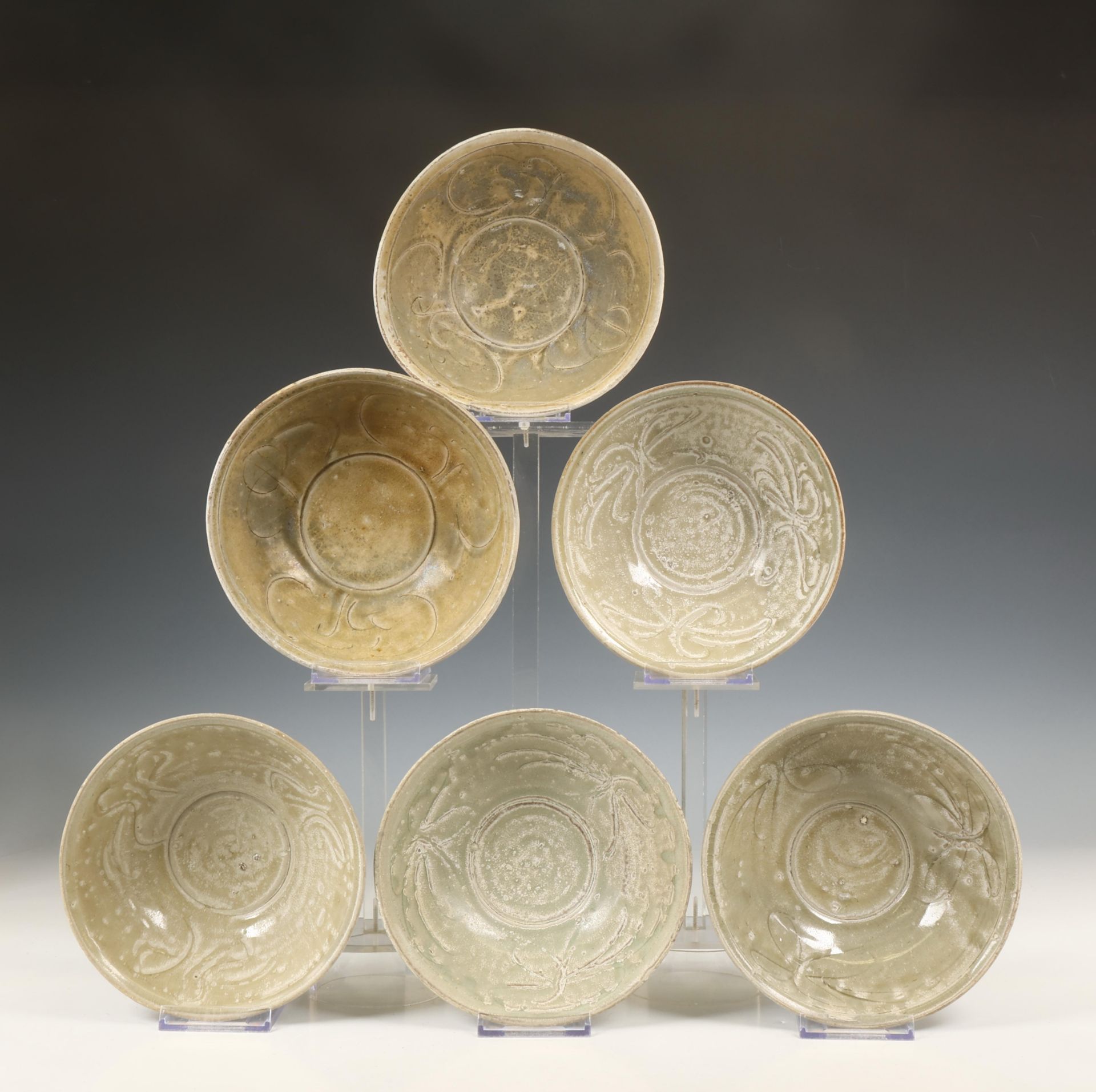 China, collection of eighteen celadon-glazed bowls, Northern Song dynasty, 10th-12th century, - Image 3 of 7