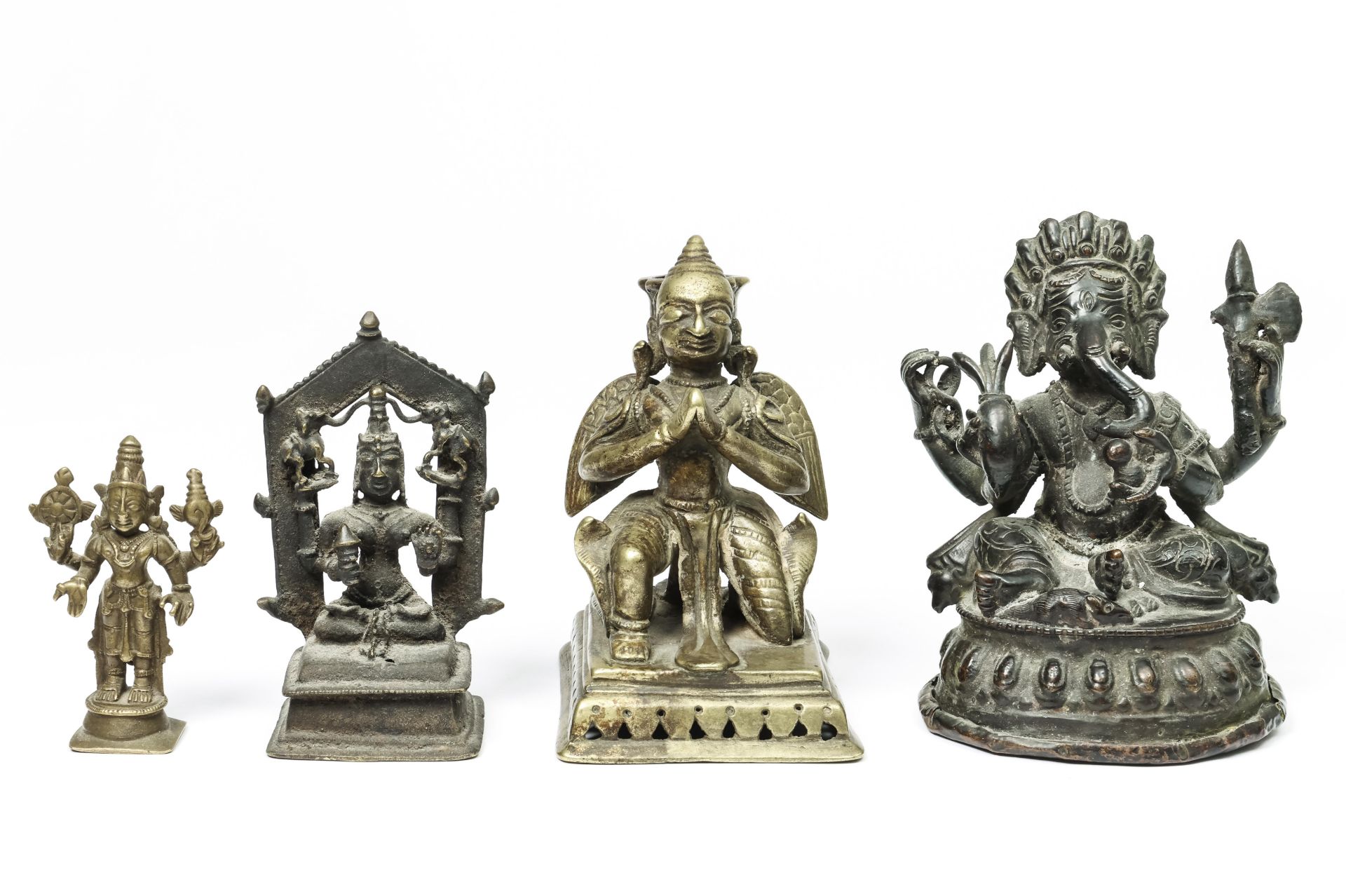 India, four various bronze deities, 19th-20th century;