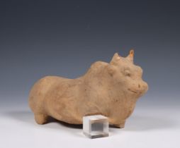 China,pottery model of a cow, probably Han dynasty (206 BC- 220 AD),