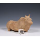 China,pottery model of a cow, probably Han dynasty (206 BC- 220 AD),
