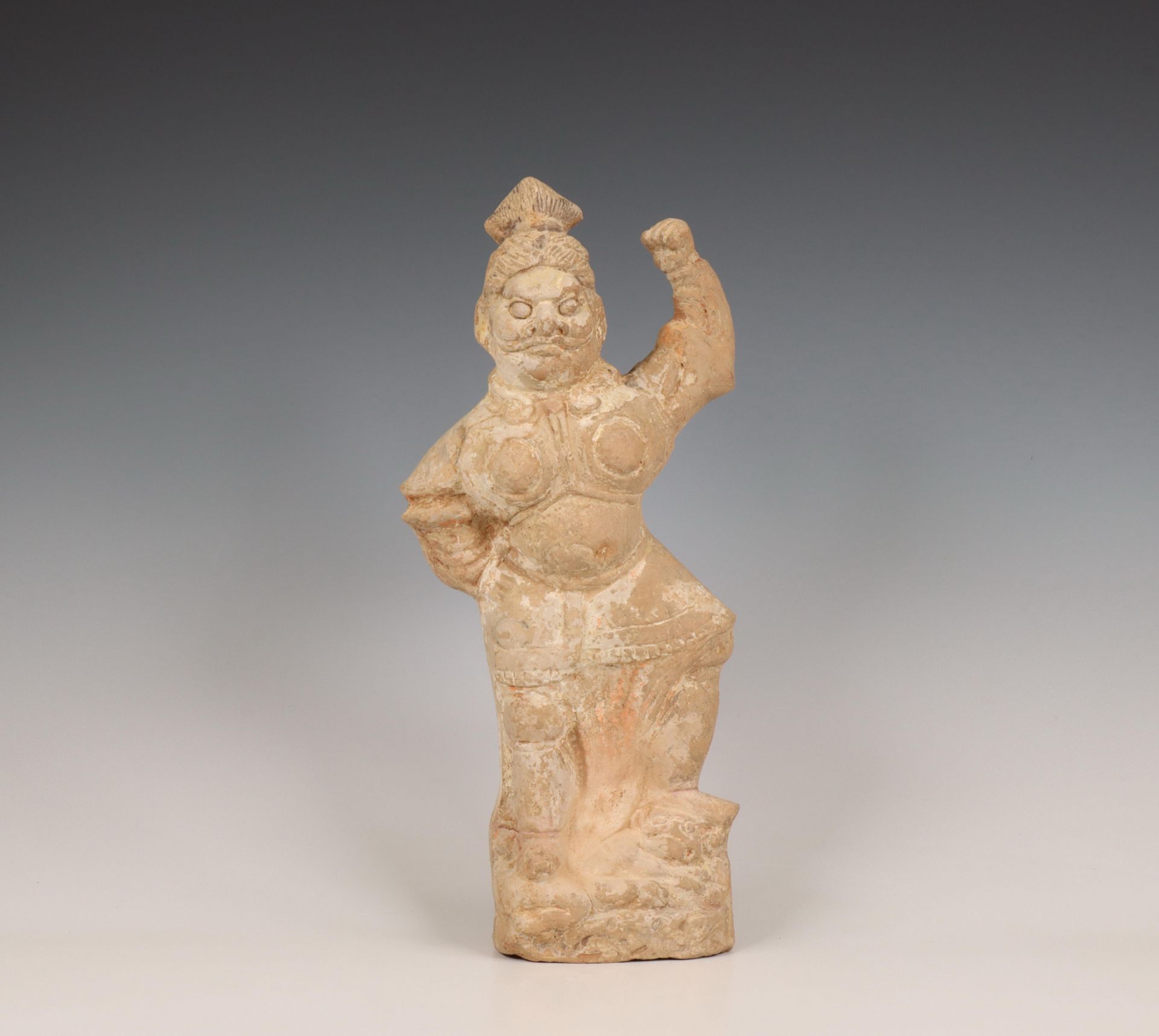 China, pottery model of a lokapala, probably Tang dynasty (618-906),