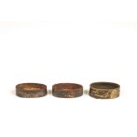 Japan, three iron fuchi, Edo period, (1615-1868);