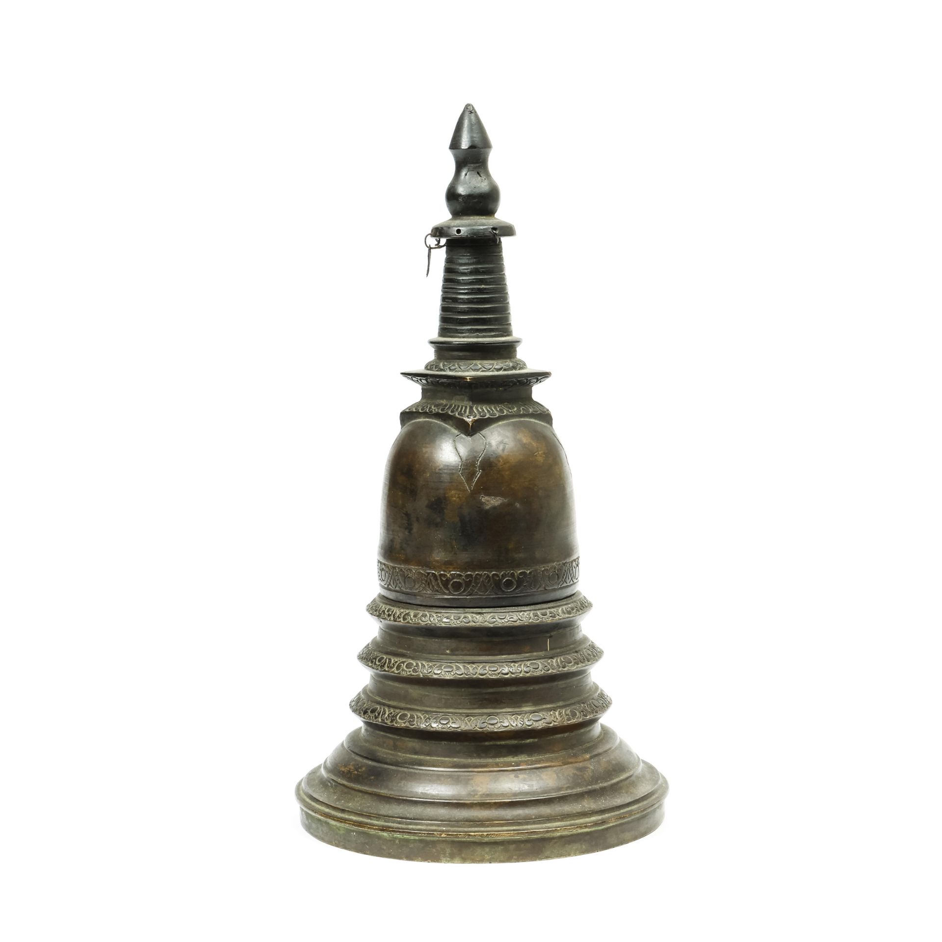 Nepal, a copper stupa, 20th century, - Bild 2 aus 2