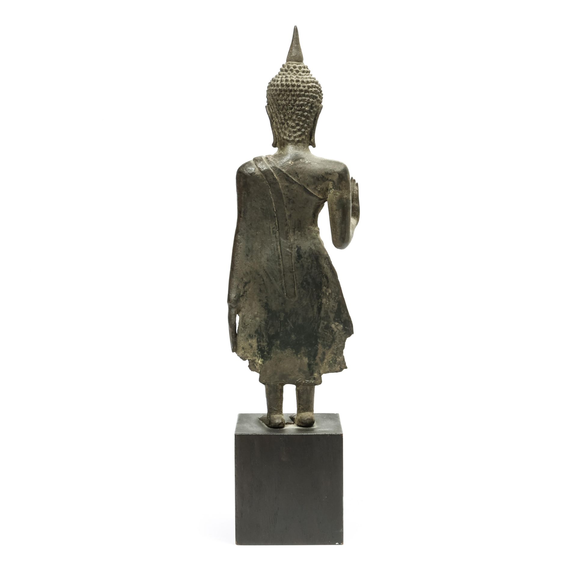 Thailand, a standing bronze Buddha Sakyamuni, Ayutthaya, 16th century, - Image 3 of 4