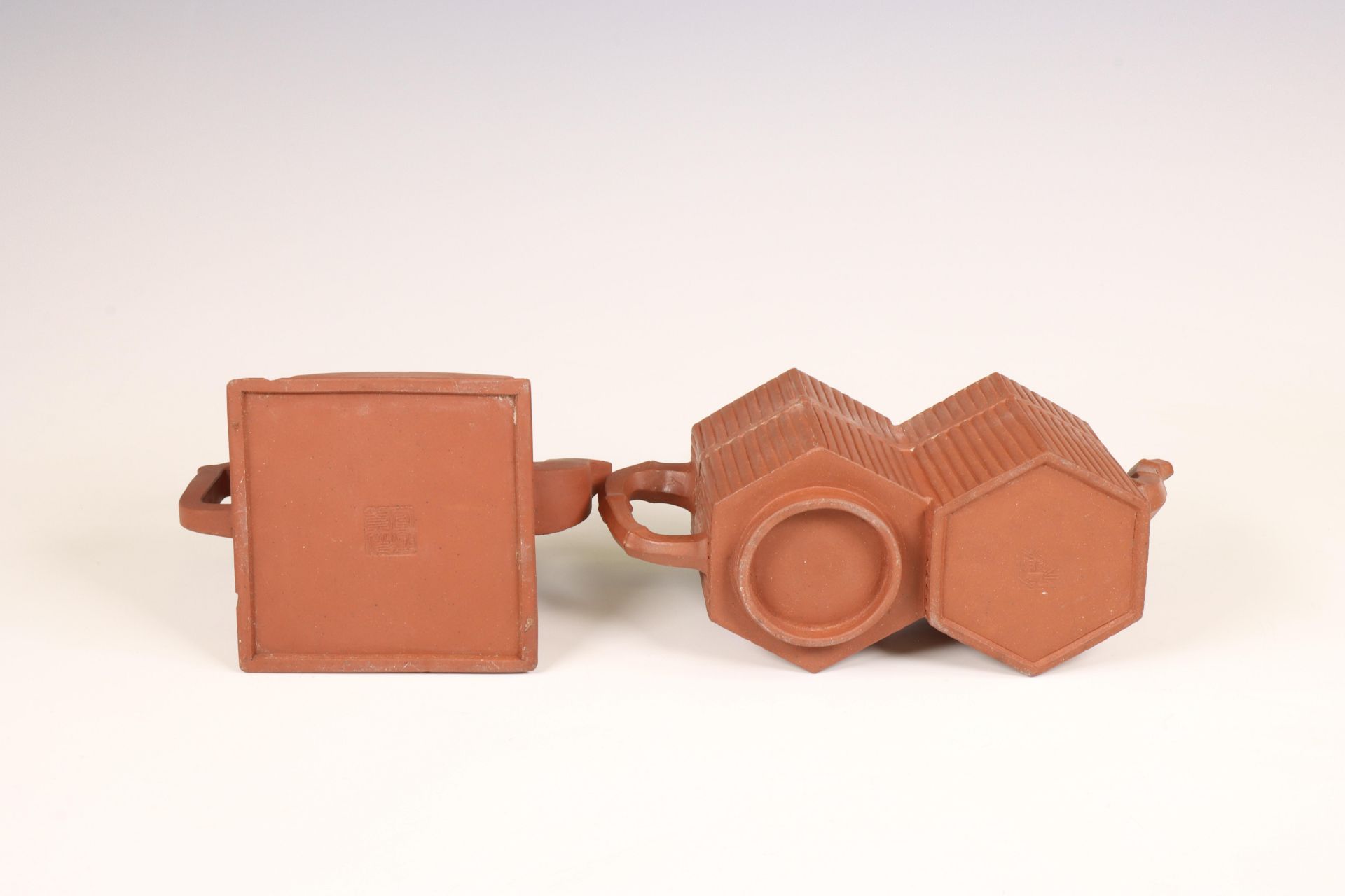 China, two Yixing earthenware teapots and covers, 19th/ 20th century, - Image 2 of 3