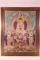 China/ Tibet, embroidered thangka depicting Buddha, 19th/ 20th century,