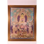 China/ Tibet, embroidered thangka depicting Buddha, 19th/ 20th century,