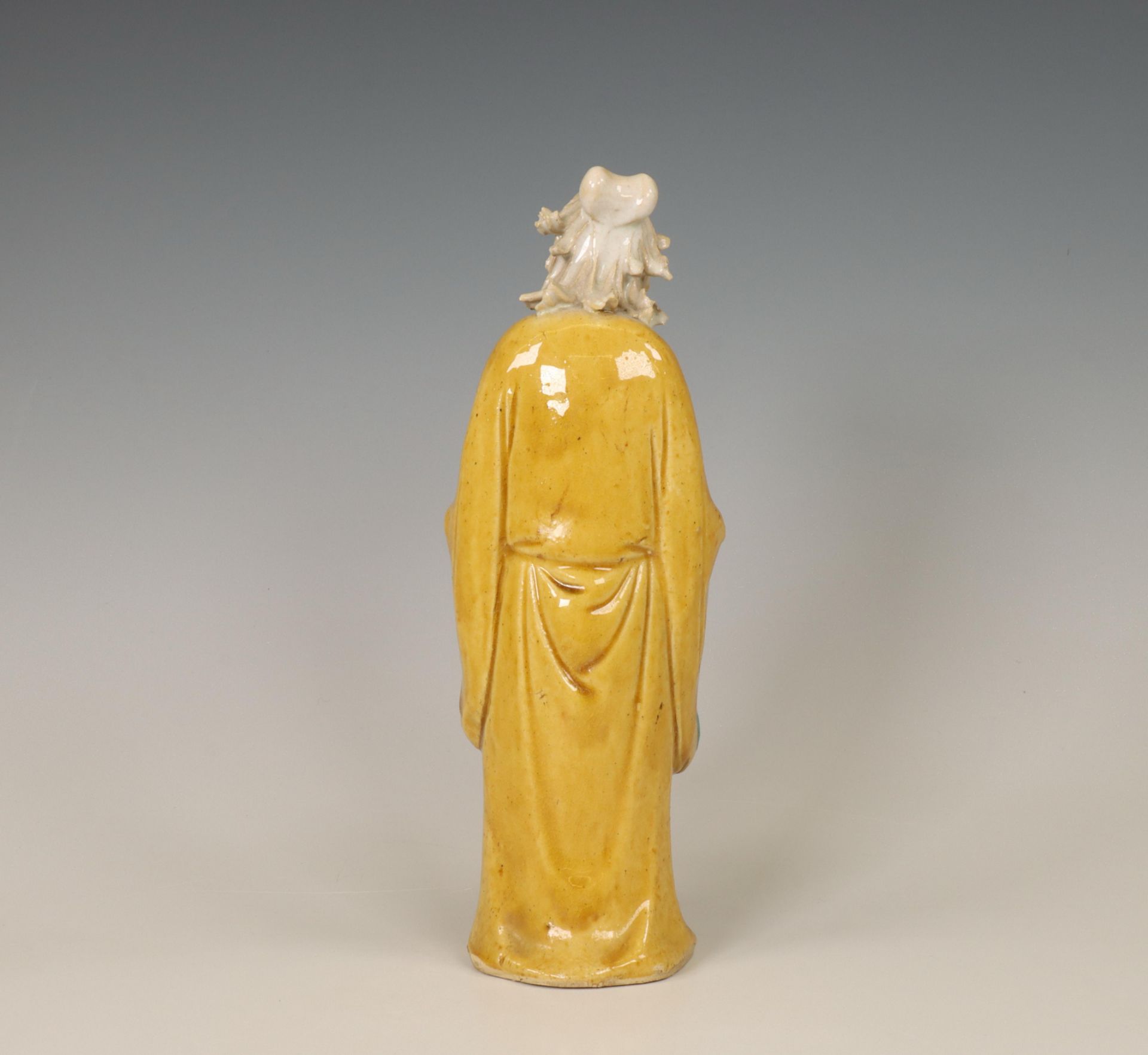 China, a biscuit sancai-glazed figure of an Immortal, modern, - Image 2 of 3