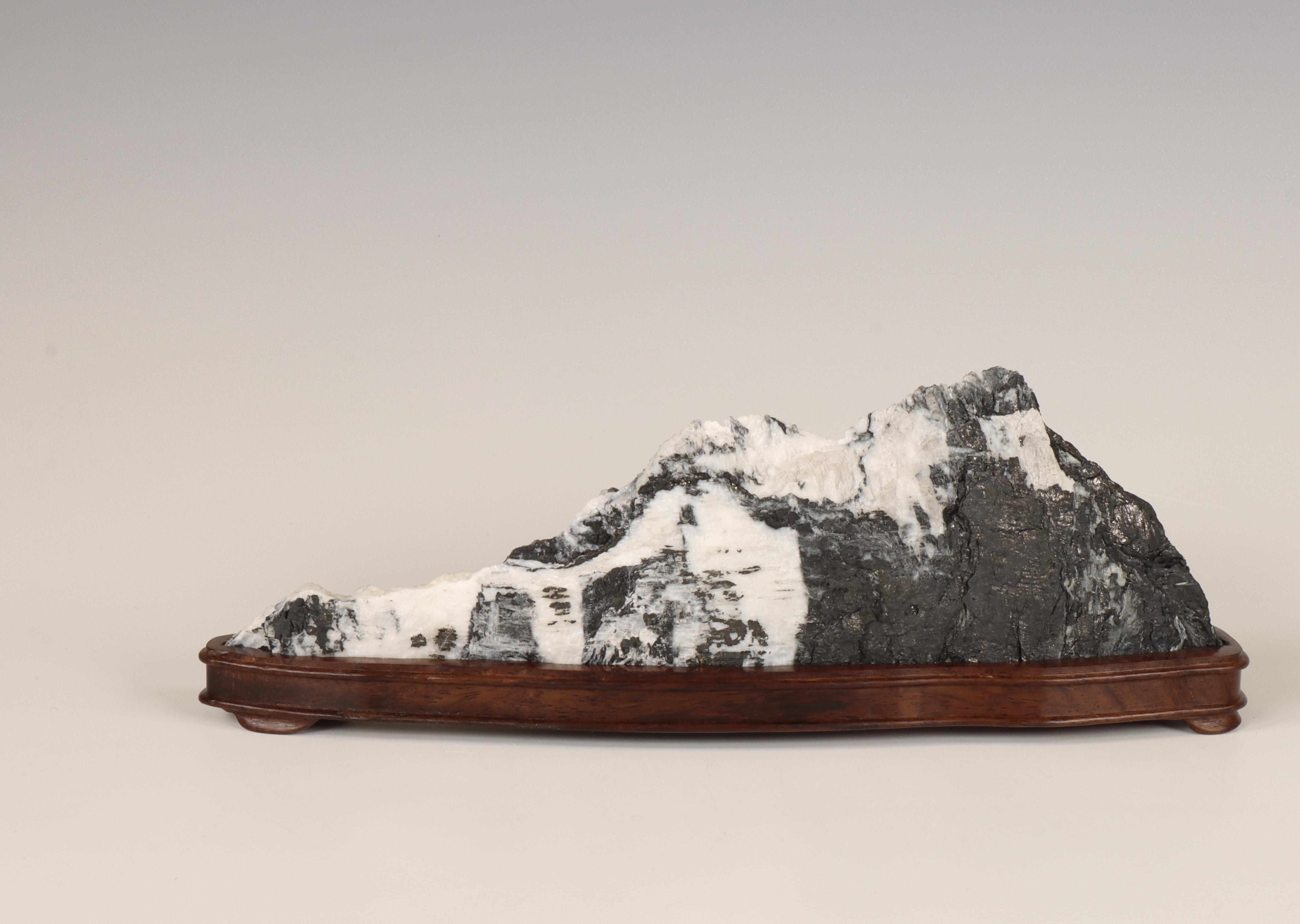 Japan, suiseki stone shaped as a snowy mountain, - Image 3 of 3