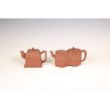 China, two Yixing earthenware teapots and covers, 19th/ 20th century,