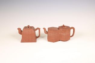 China, two Yixing earthenware teapots and covers, 19th/ 20th century,