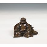 China, a bronze figure of Budai, 19th/ 20th century,