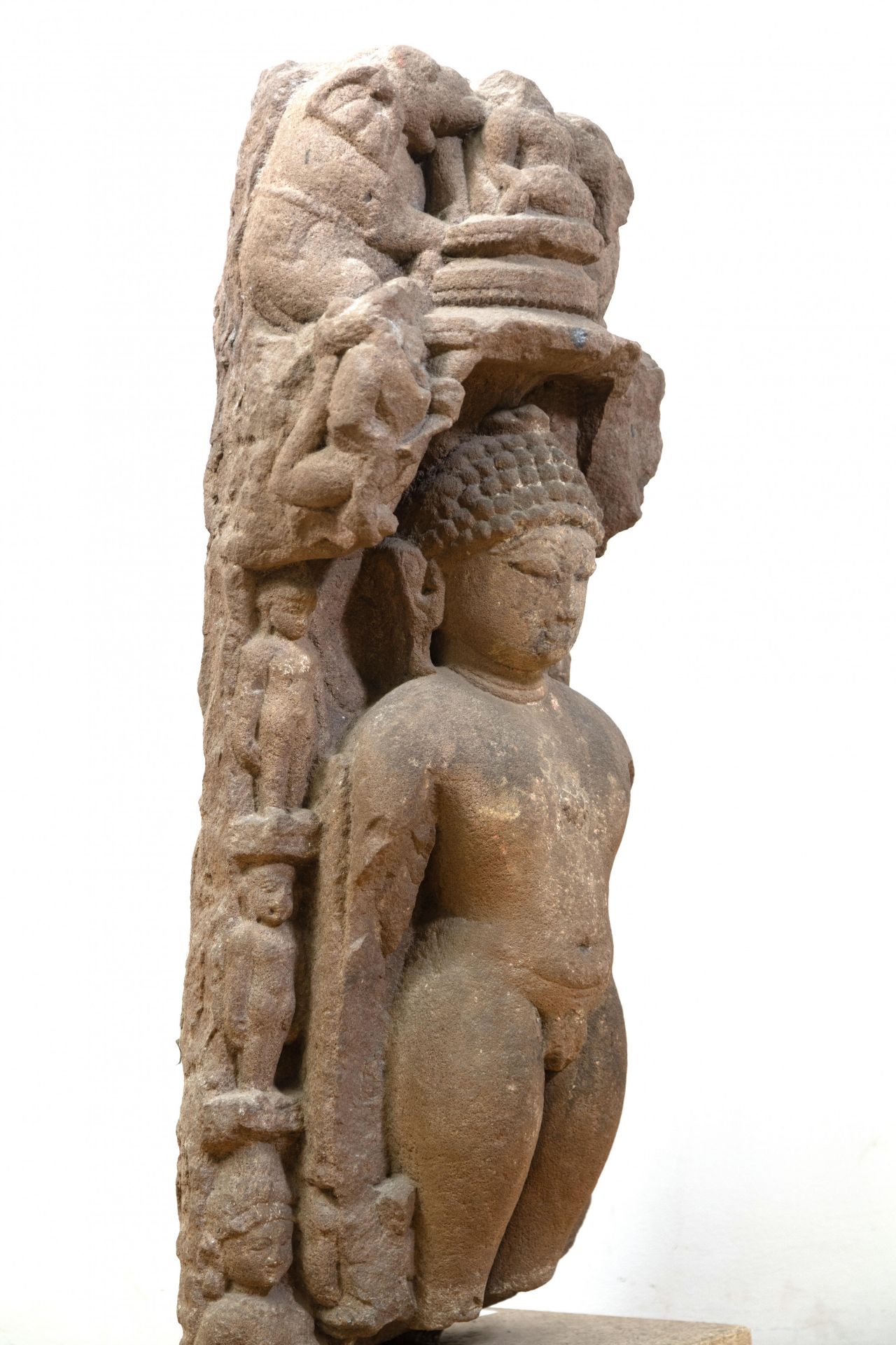 India, Rajasthan, a sandstone statue of standing Parsvanatha, ca. 11th century AD, - Image 5 of 5