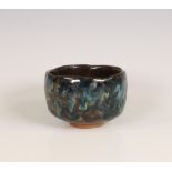 Japan, blue and brown-glazed earthenware chawan, 20th century,