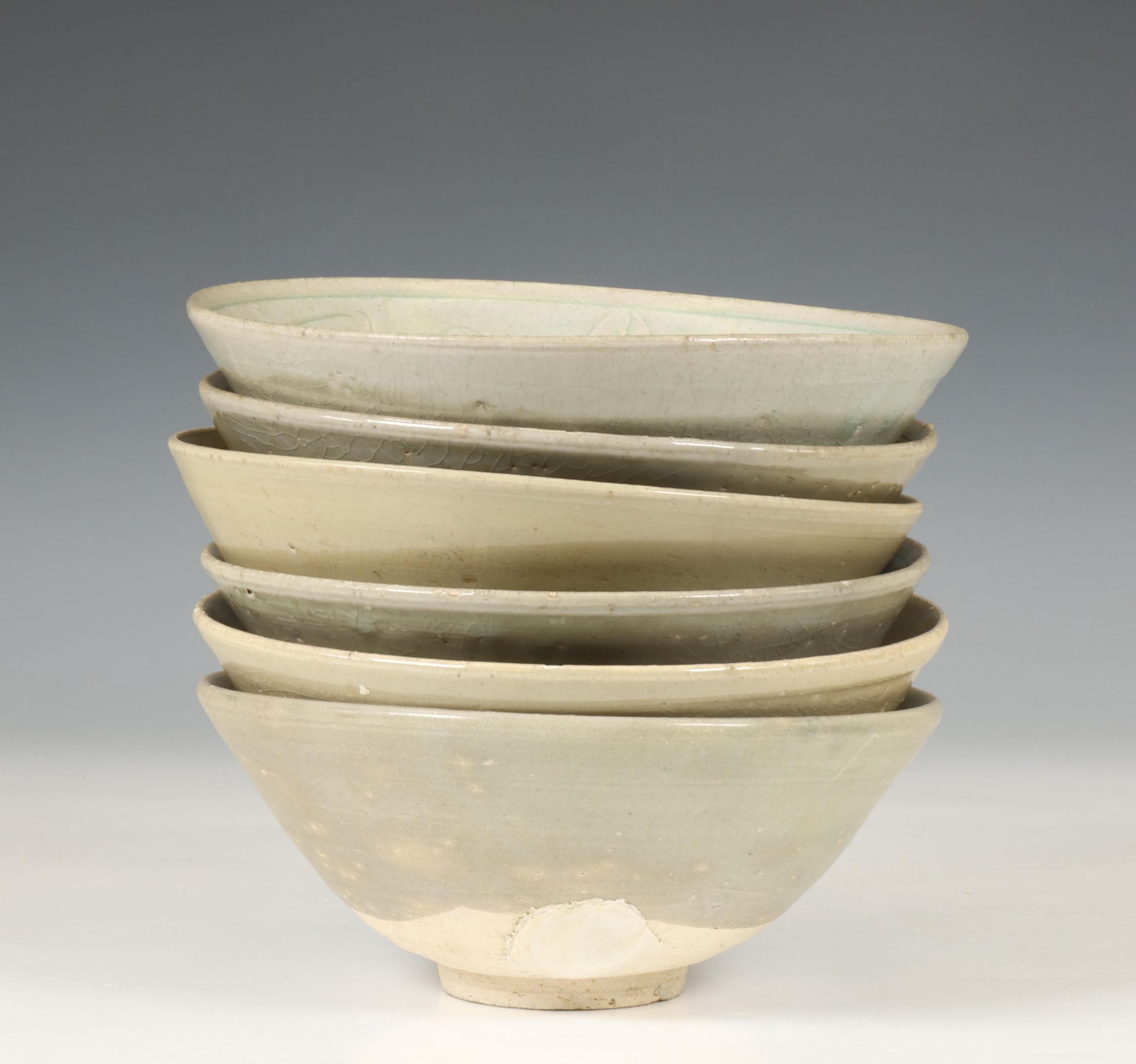 China, collection of six celadon-glazed bowls, Northern Song dynasty, 10th-12th century, - Image 2 of 3