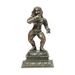 South India, a bronze figure of dancing Krishna, Navanita-nritta-krsna, 19th-20th century;