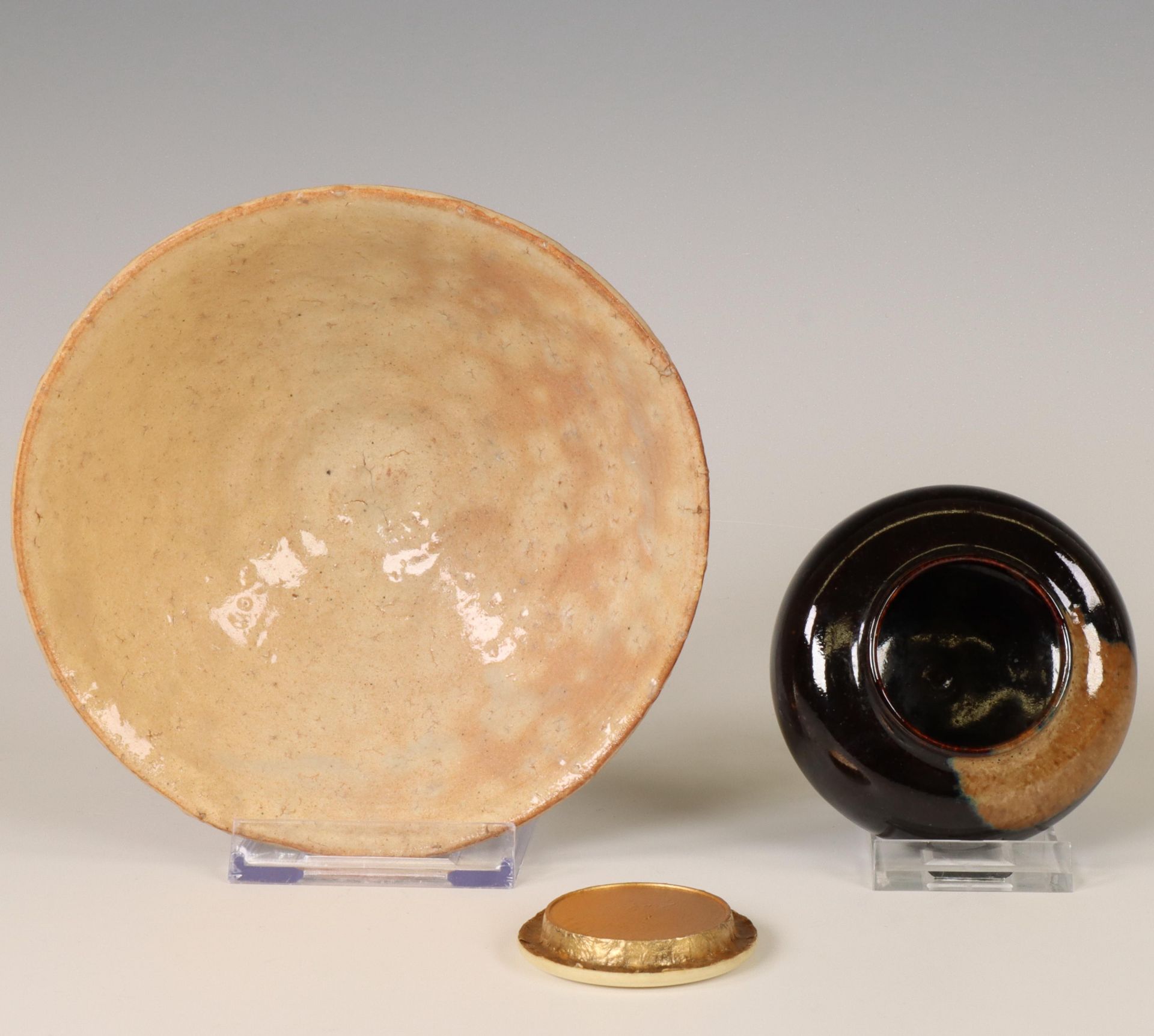 Japan, small Zeze ceramic chaire and a ceramic tea bowl, Showa period (1926-1989), - Image 3 of 3