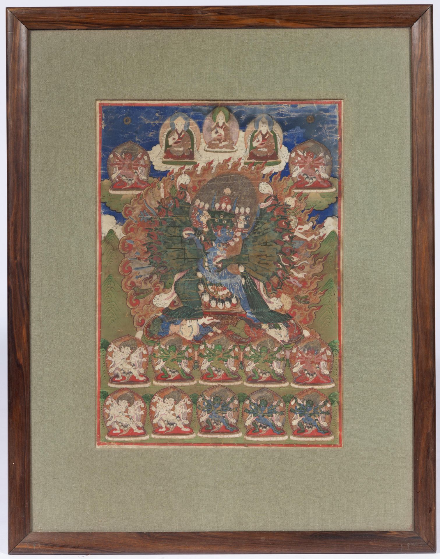 Tibet, a thangka representing a multi-armed deity, 18th-19th century, - Image 2 of 2