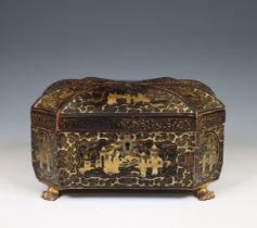 China, export lacquer box, circa 1900,