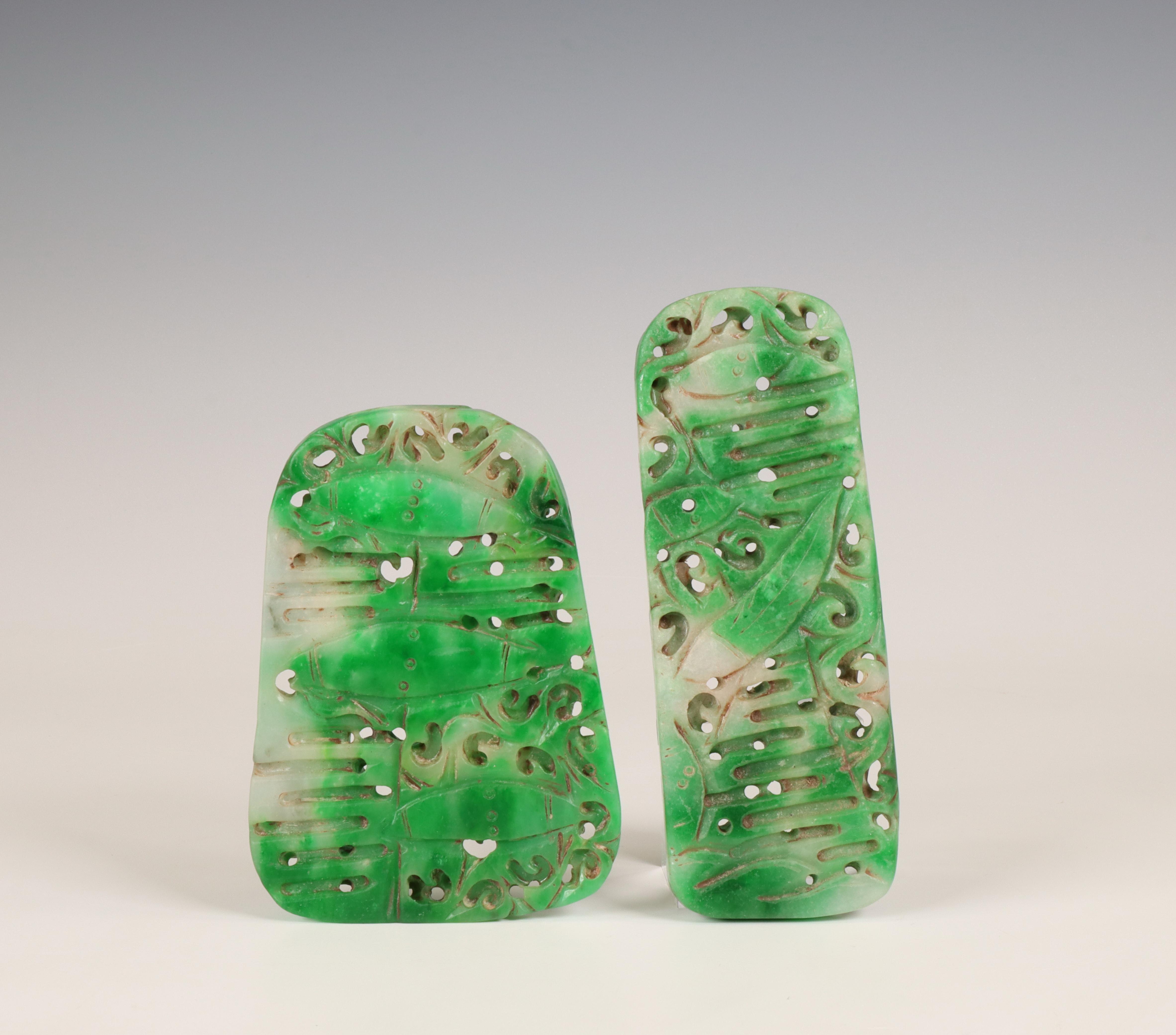 China, two jadeite carvings, Qing dynasty (1644-1912), - Image 4 of 4