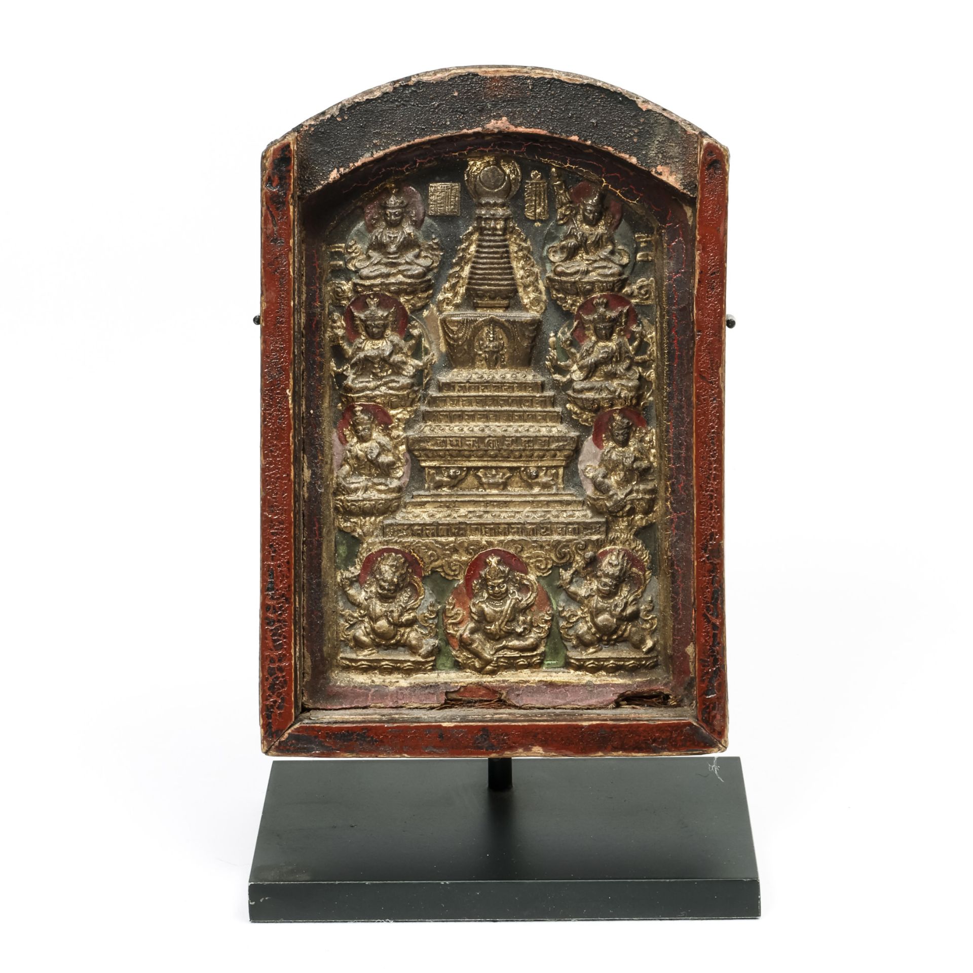 Mongolia, a wooden traveling shrine, ca. 18th century,
