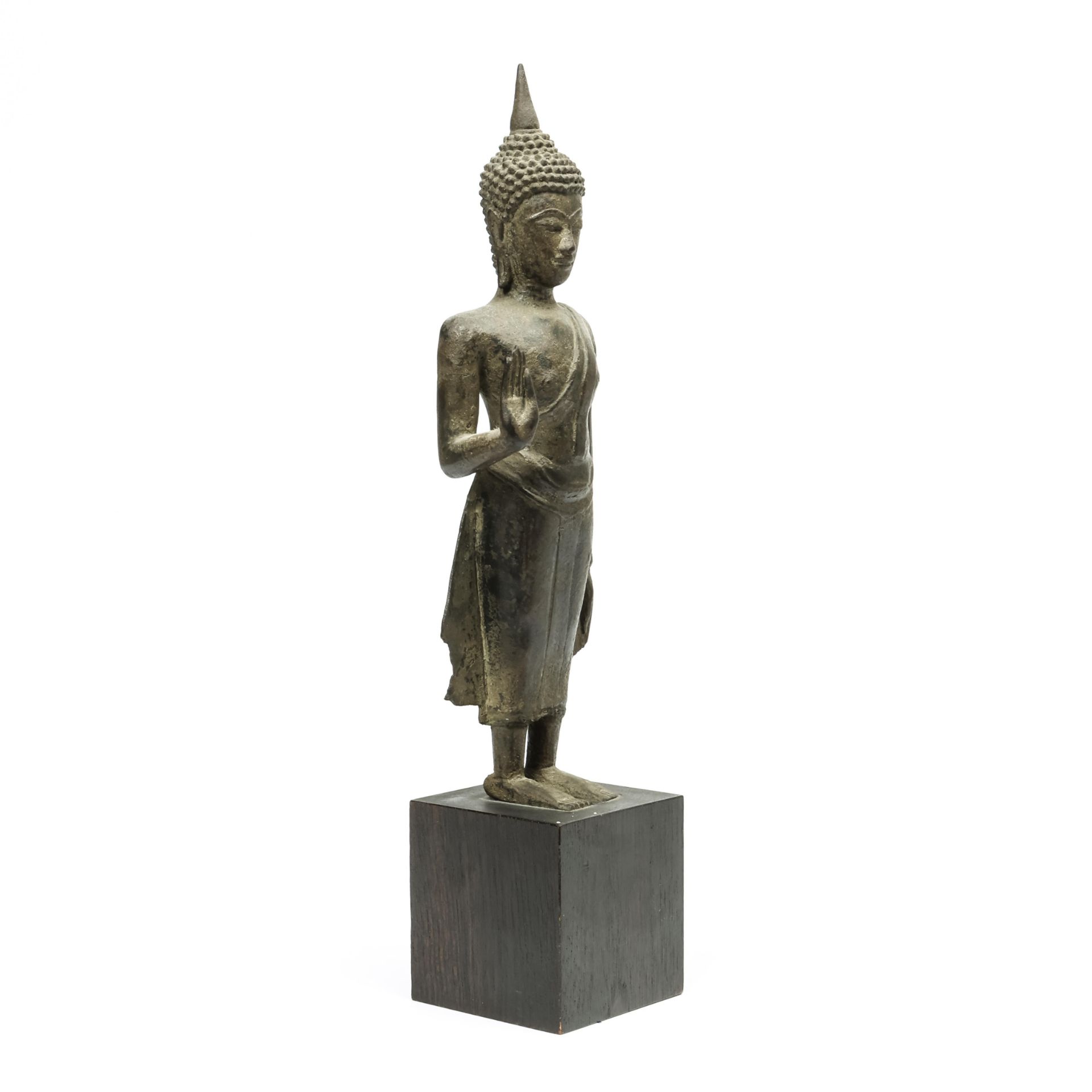 Thailand, a standing bronze Buddha Sakyamuni, Ayutthaya, 16th century, - Image 4 of 4
