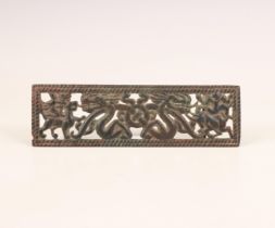 China, an iron 'dragon and Immortal' pendant, probably Han dynasty (206 BC- 220 AD),