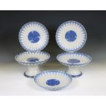 Japan, a pair of tazza's and a set of three dishes, 20th century,