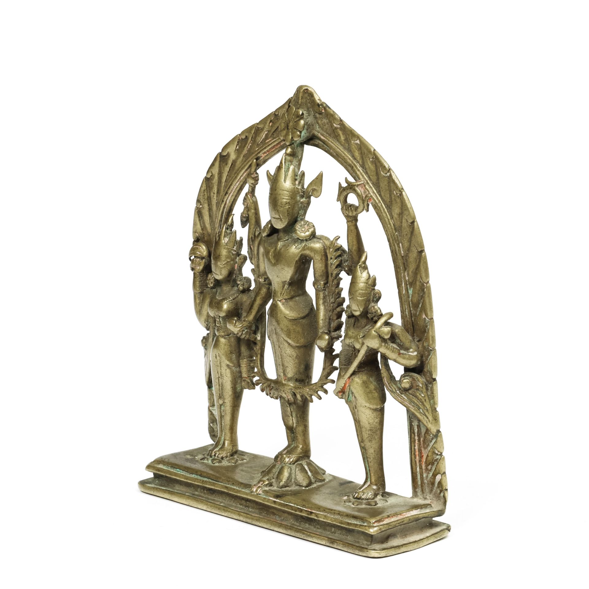 North West India, Himichal Pradesh, a brass altar, 19th century, - Image 2 of 4