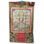 Tibet, a thangka depicting Buddha Shakyamuni, late 19th century,