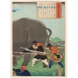 Japan, woodblock print byUtagawa Yoshikata (ca. 1841-1864)