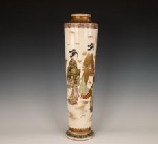 Japan, a tall Satsuma porcelain vase, 19th century,