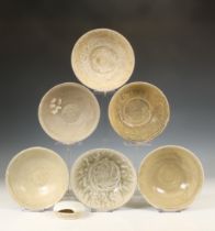 China, collection of various celadon-glazed bowls, Northern Song dynasty, 10th-12th century,