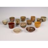 Japan, a collection of celadon- and brown-glazed earthenware temmoku, modern