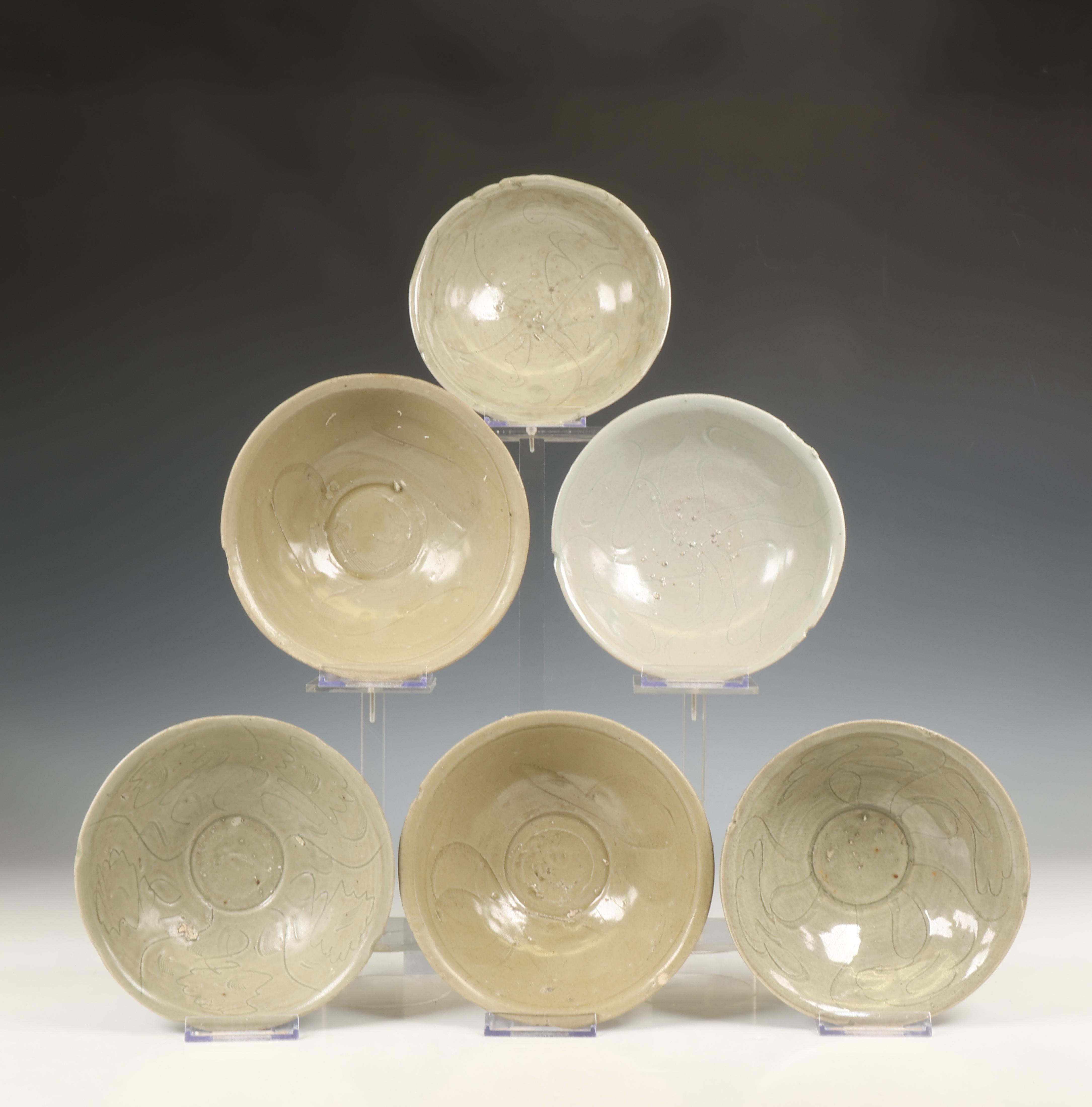 China, collection of eighteen celadon-glazed bowls, Northern Song dynasty, 10th-12th century, - Image 3 of 7