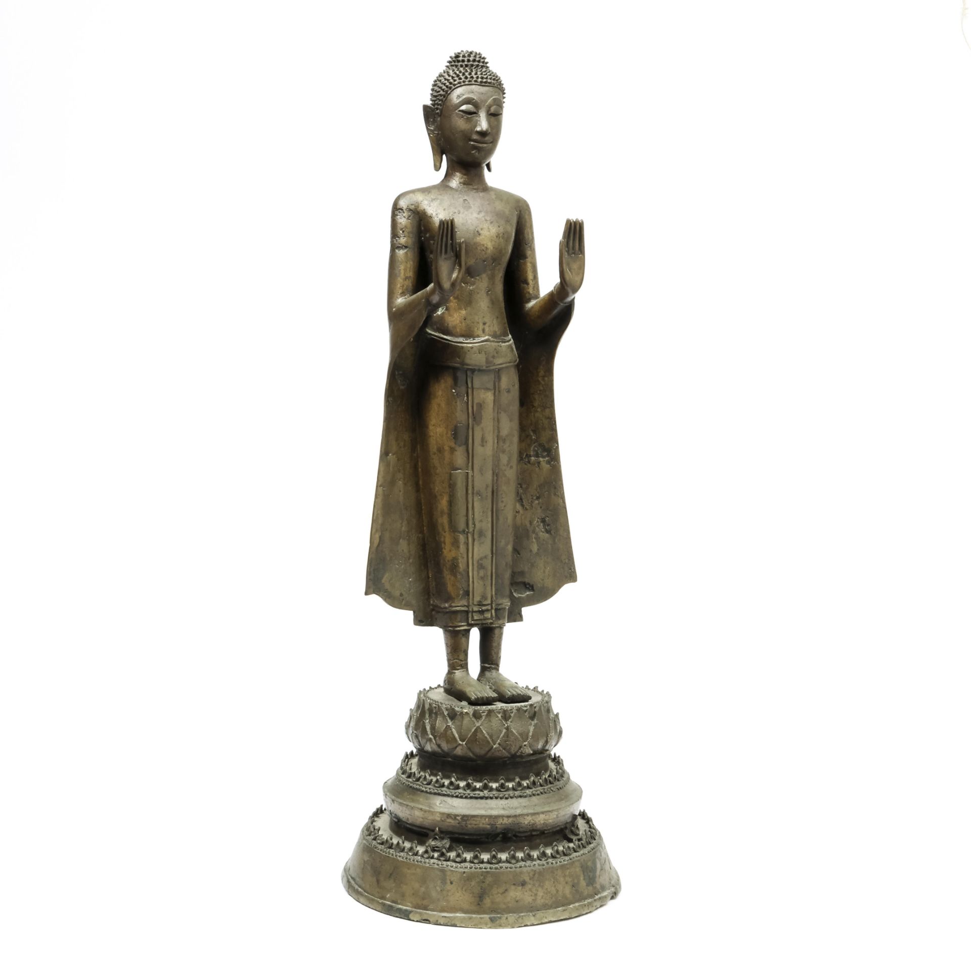 Thailand, a bronze standing Buddha, 17th-18th century, - Bild 4 aus 7