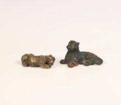 China, two bronze scroll weights, Qing dynasty (1644-1912),