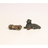 China, two bronze scroll weights, Qing dynasty (1644-1912),