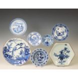 Japan and China, a collection of blue and white porcelain dishes, 17th-18th century,