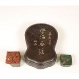 China, two stone seals and an ink stone, ca. 1900,