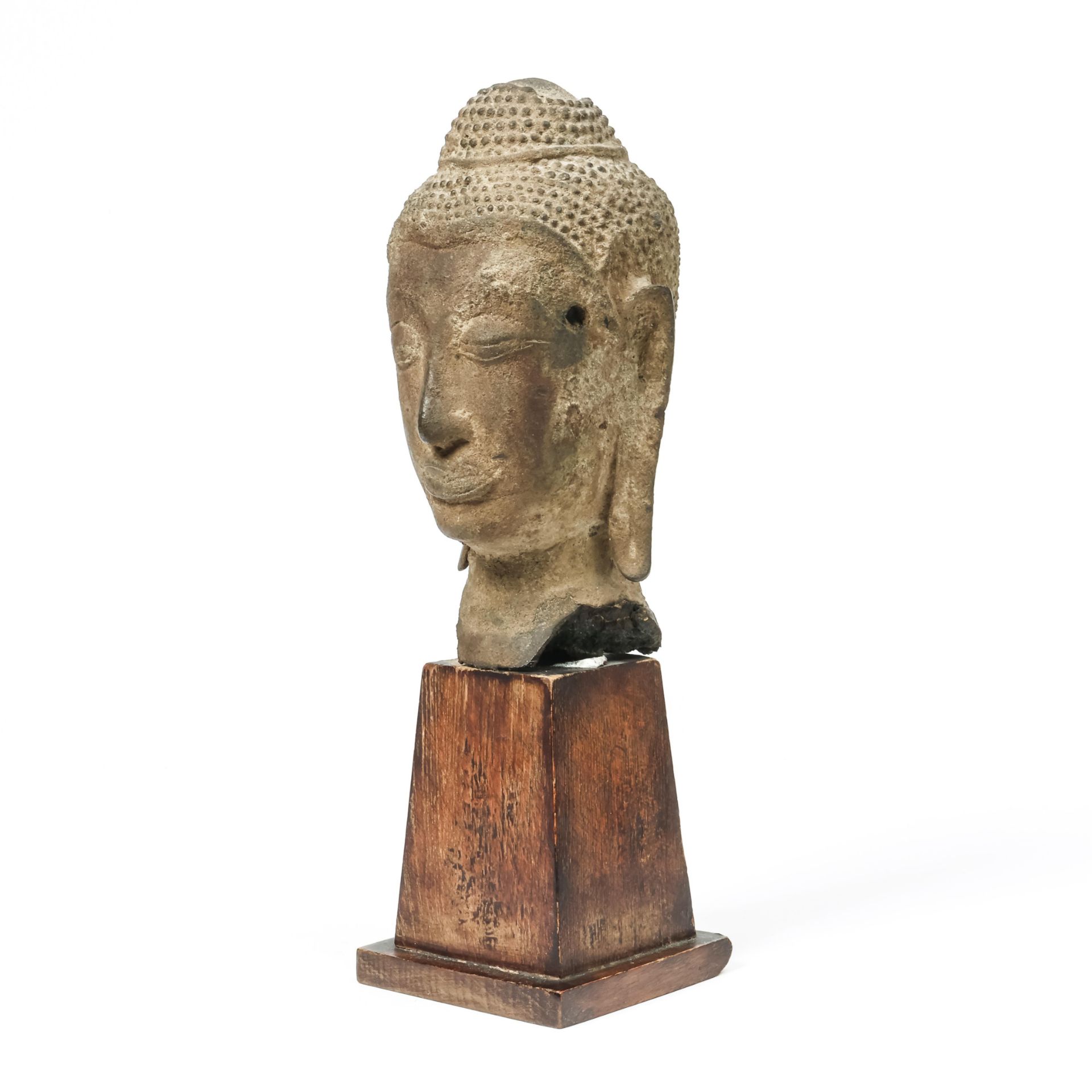 Thailand, a fine bronze head of a Buddha, ca. 16th century, - Bild 2 aus 4