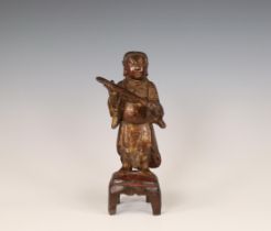 China, a lacquered bronze figure of a Zhen Wu, Ming dynasty, 16th century,