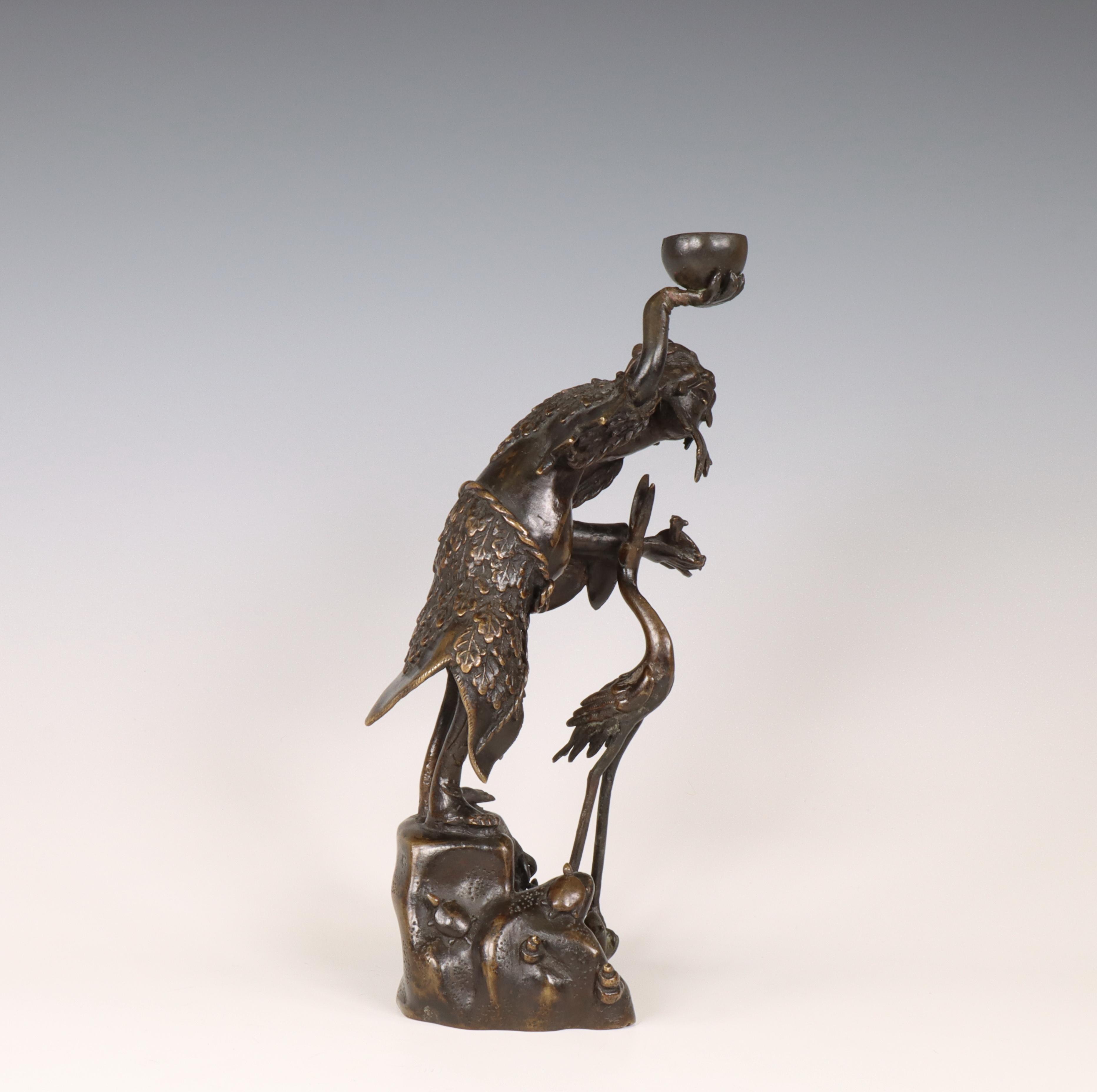 China, a bronze incense holder in the shape of an immortal, Ming dynasty, 17th century, - Image 3 of 6