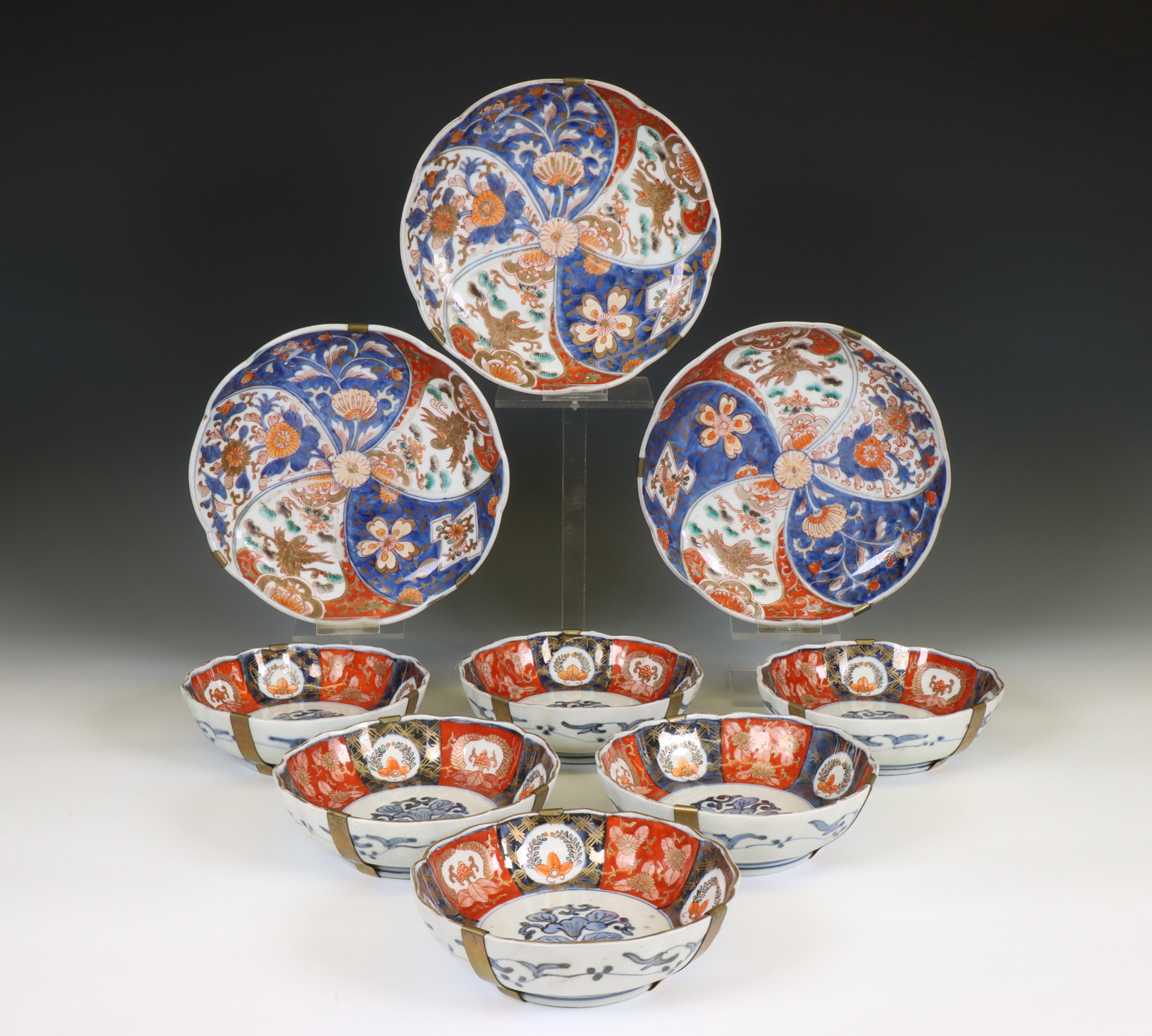 Japan, two sets of Imari dishes, Meiji period (1868-1912),