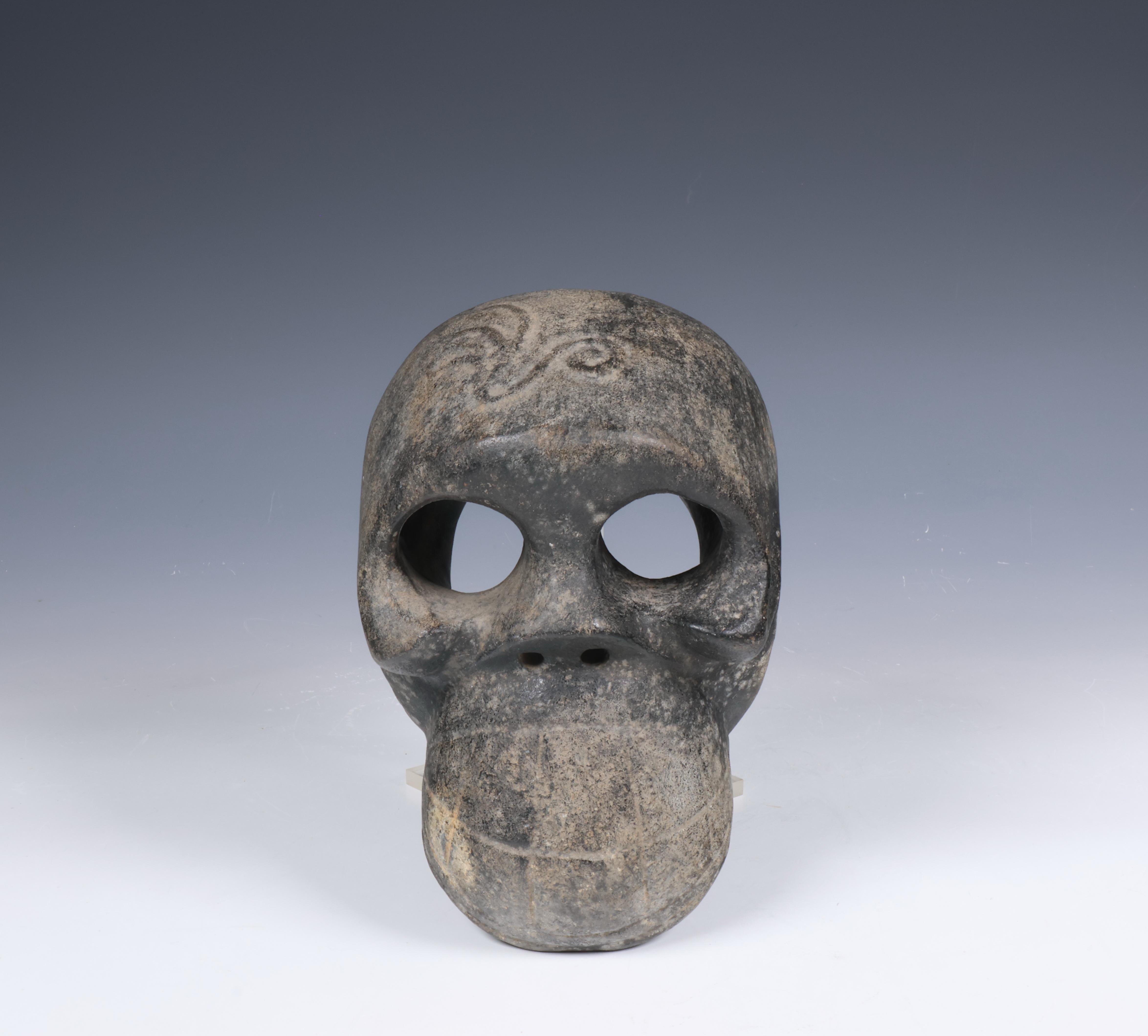China, black stone model of a skull,