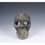 China, black stone model of a skull,