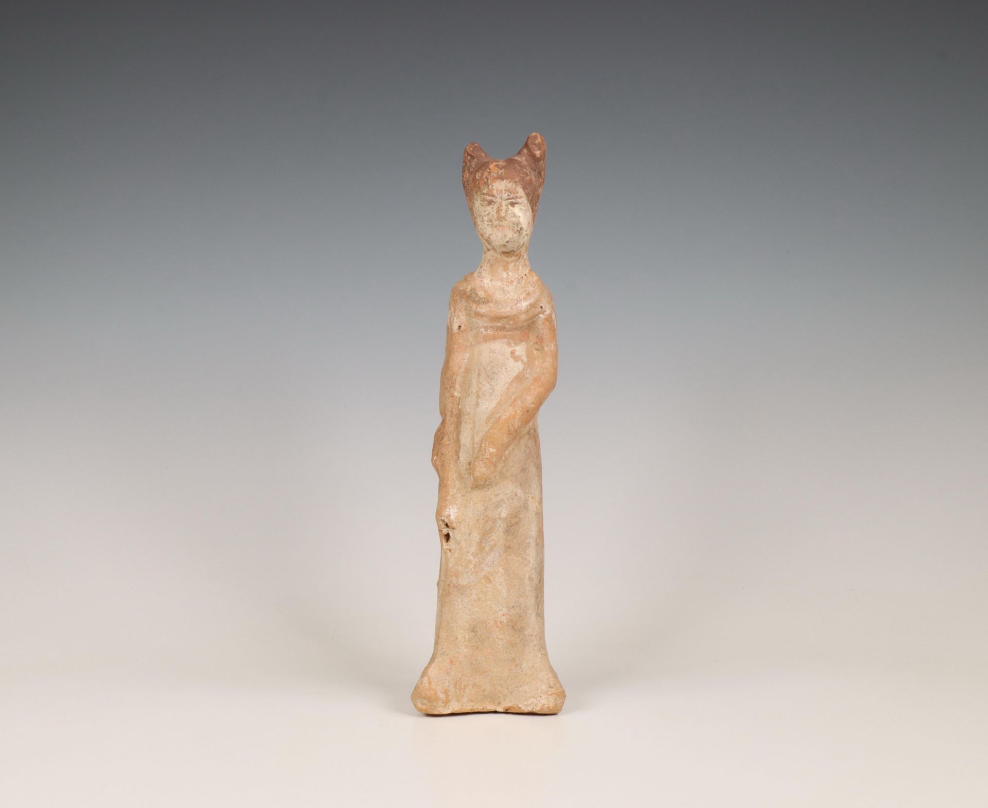 China, pottery model of a lady, probably Tang dynasty (618-906),